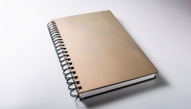 spiral bound notebook mockup on white background