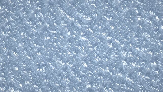 Frosted ice crystal texture background in soft blue. 4K Video