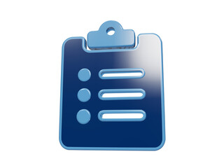Fototapeta premium Clipboard with document dark blue icon 3d render isolated on transparent background.
