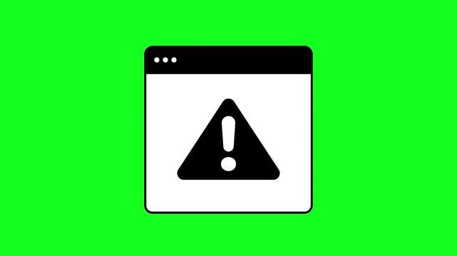 Digital warning message appearing in a browser window, symbolizing a system error, security alert, or important notification requiring immediate user attention on a screen