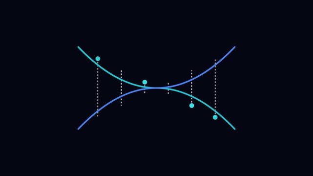 Abstract data visualization with animated curves and nodes for tech infographics and digital analytics presentations animation 4k