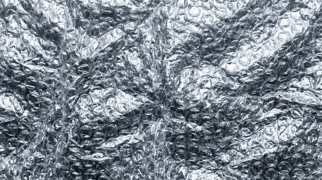 Wrinkled Plastic Bubble Wrap Texture Overlay High Contrast Reflective Material Effect Surface plastic bubble wrap texture overlay crumpled wrinkled film packaging material surface background effect