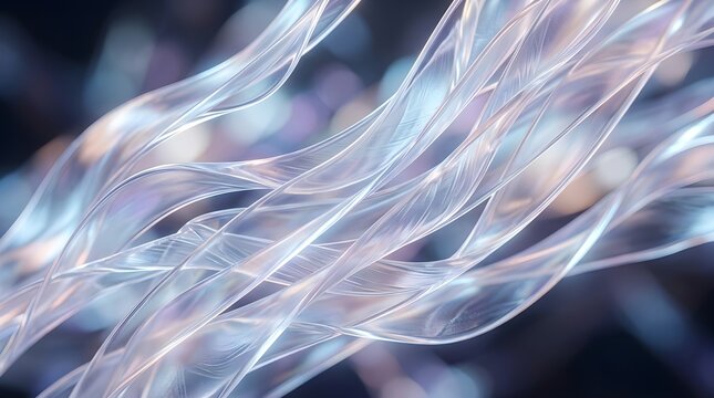 Translucent Flowing Ribbons Abstract Background