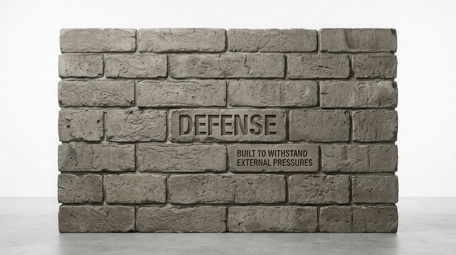 A strong brick wall built to withstand external pressures