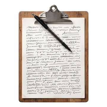 Clipboard with Blank Paper and Pen