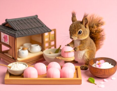 子リス　桜餅