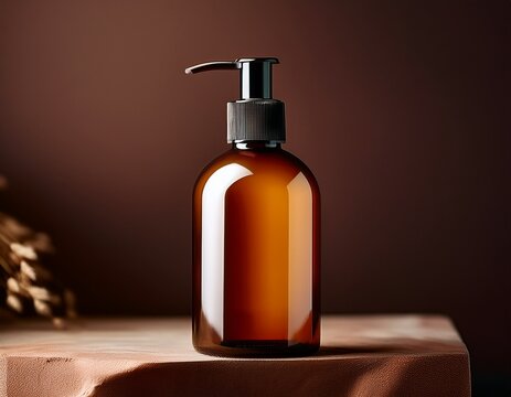 amber bottle with pump dispenser mockup front view of amber pump bottle mockup perfect for showcasing your brand of soap shampoo or lotion