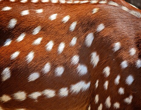 close up view of a spotted deer coat showcasing the unique patterns of the animal s fur