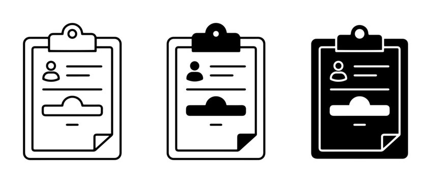 Clipboard Icons, Document Forms, Application Sheets, Profile Records