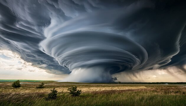 dramatic cloud tornado funnel touches ground in this intense storm scene showcasing nature s raw power and force