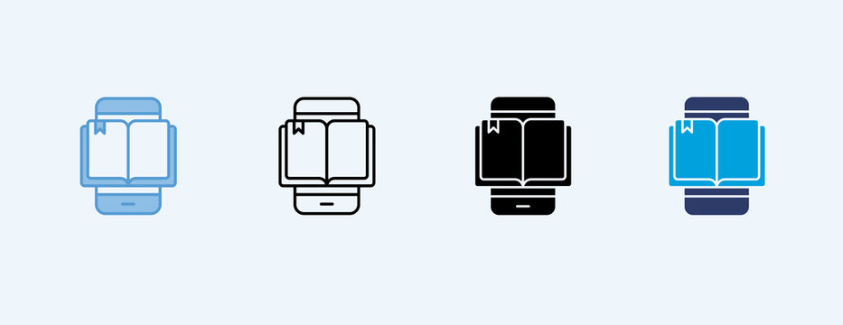 Ebook Outline Icon Multiple Style