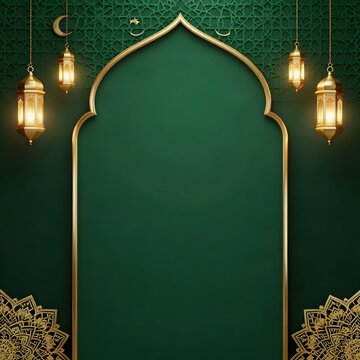 Elegant Islamic Green Decorative Frame