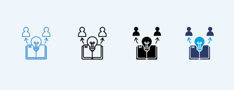 Knowledge Sharing Outline Icon Multiple Style