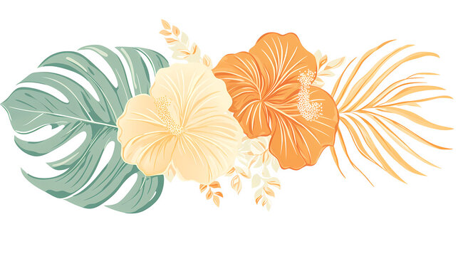 Elegant Tropical Floral Border Design