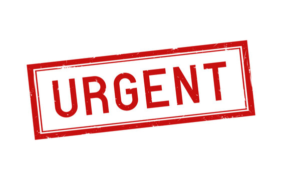 Urgent Red Grunge Rubber Stamp Badge Isolated