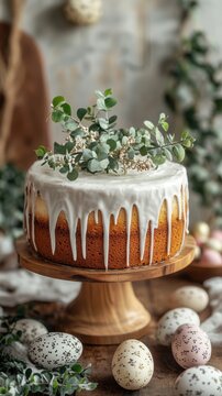 Modern Easter Cake with Sugar Glaze Drips