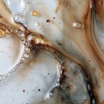 Abstract oil paint and water liquid bubble mix texture background design