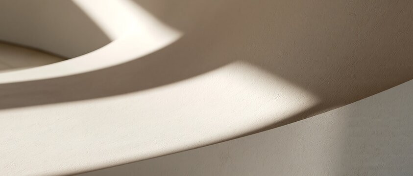 Minimalist architecture curve with shadow light line design backdrop