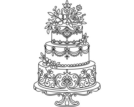 wedding cake vector illustration