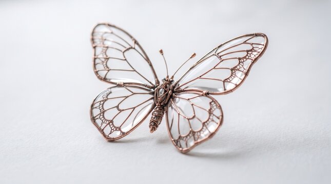 Glass butterfly with copper frame