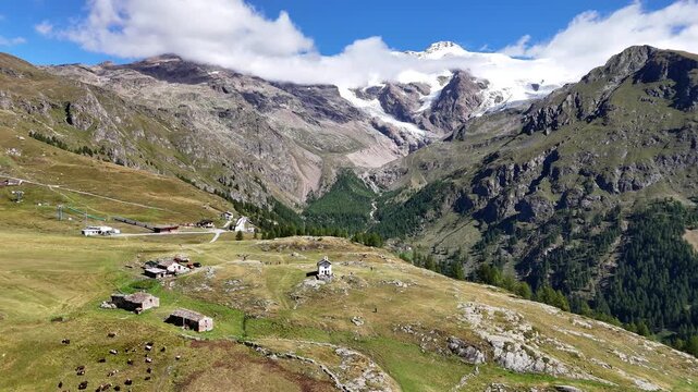 Il Monte Rosa da Sant'Anna, Gressoney