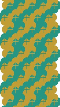 Shippo Interlocking Circles Teal Gold stitch loop