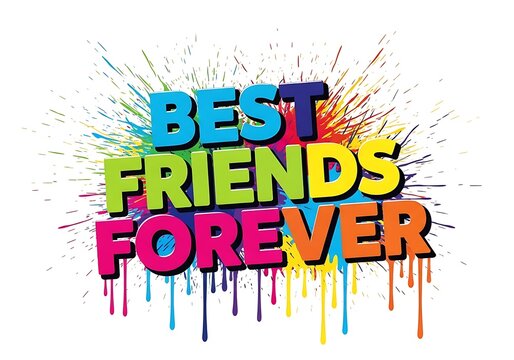 Colorful best friends forever graffiti style text