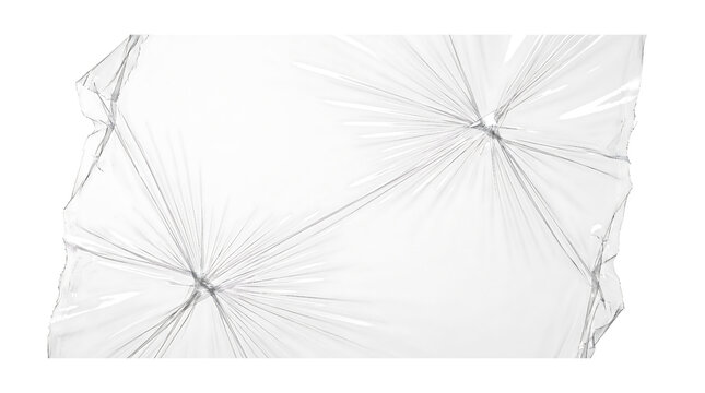 Cracked glass texture with spiderweb fractures on a clean white background
