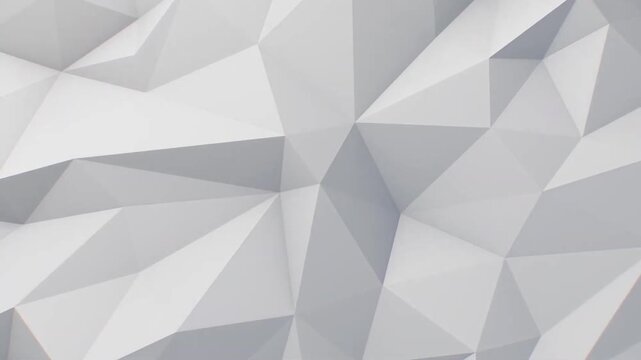 White Low Poly Polygon Geometric Dynamic Abstract Surface Background Motion 4k