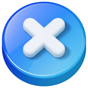blue button with cross