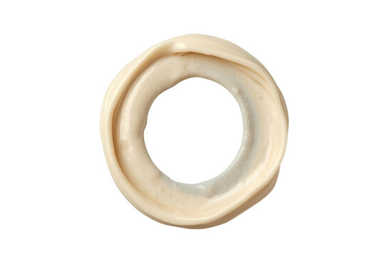 Cream circular liquid ring with smooth glossy texture