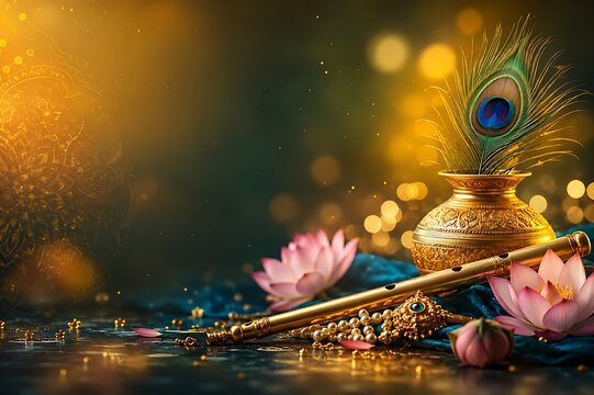 Divine Krishna Festival Artwork &ndash; Krishna Janmashtami, Gokulashtami, Krishnashtami, Krishna Jayanti, Nandotsav and Dahi Handi Celebration