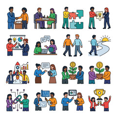 Fototapeta premium diverse business professionals demonstrating collaboration teamwork and innovation achieving success in financial and strategic projects.