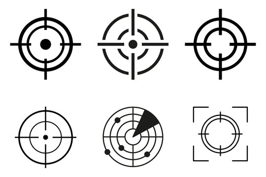 Set of target reticle icons in different styles