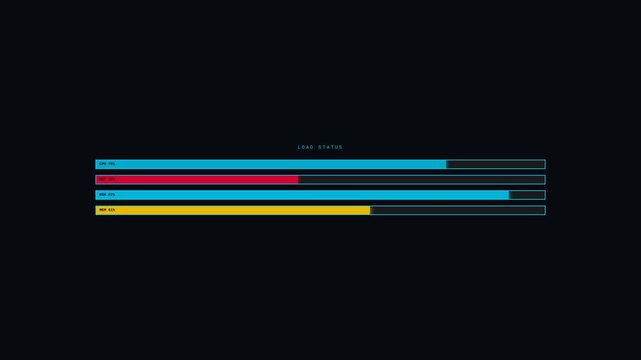 Dynamic Motion of Colorful Horizontal Lines in Digital Animation for Visual Effect.
