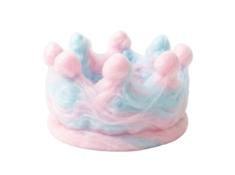 Cotton candy crown isolated on transparent background