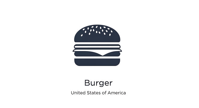 Simple burger icon with sesame seeds