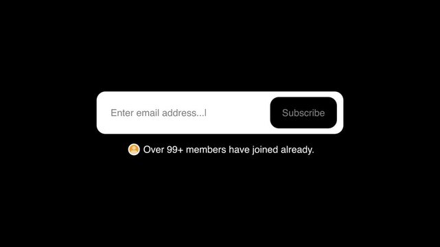 Email Subscription Bar Input Field UI Motion Graphic