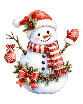 snowman on white christmas