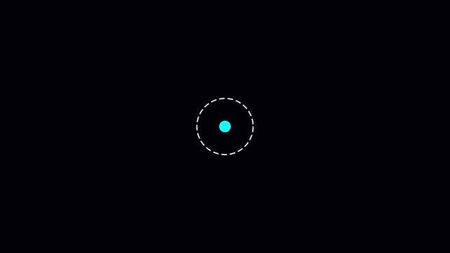 Abstract atom model with orbiting electrons, science and technology motion animation 4k background physics