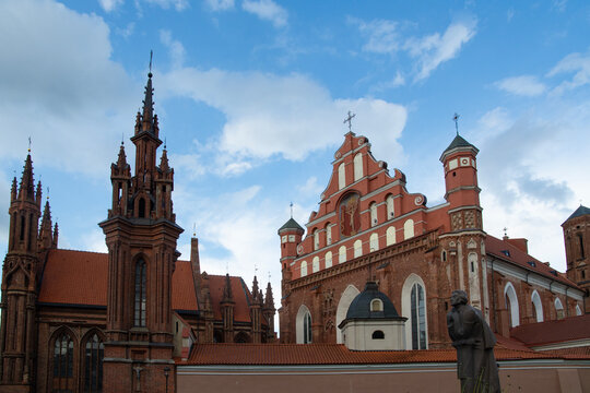 Vilnius, Lithuania July 25, 2025: view of Church of St. Anne, Vilnius old town, Lithuania