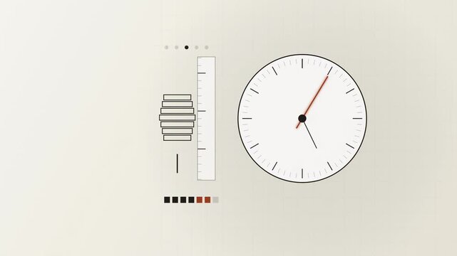 Abstract animated pressure dial responding to pitot static input drawn as cool blue-white lines and shapes on a bright, clean light background. Seamless looping 4K motion graphics video with free spac
