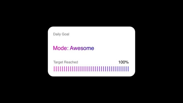 Daily Goal Progress Bar Widget Motion Graphic