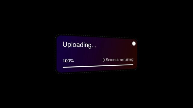 File Upload Progress Bar Window UI Motion Graphic