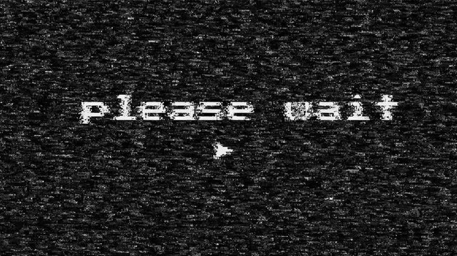 please wait glitch animation 4K Video   