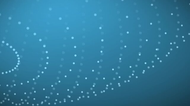 4k Technology blue particle wave background. Abstract glowing dots network loop animation. Futuristic big data flow motion graphics. Cyber space communication wave structure.