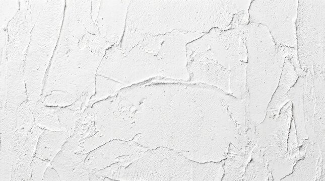 Bright white textured wall with rough plaster strokes and an abstract surface pattern, ideal as a background or backdrop