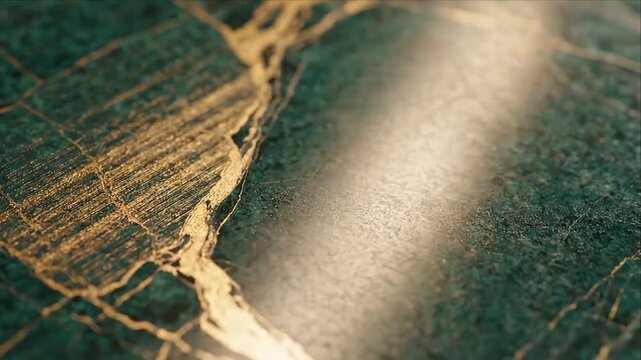 Abstract Background Dark Green Marble Stone with Natural Gold Veining and Polished Texture Creating Elegant Luxury Surface for Decorative Design Projects