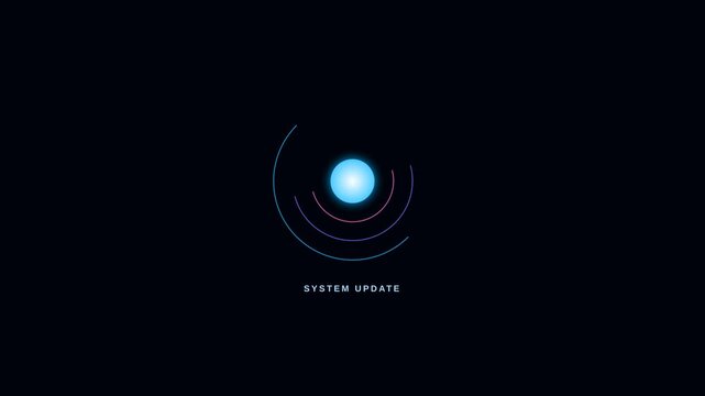 Dynamic motion of glowing blue particles orbiting in space creating mesmerizing visual effects.