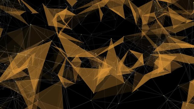 Geometrical Plexus Digital Background animation loop. Futuristic abstract fractal plexus pattern effect for technology network connection. 4k stock video.